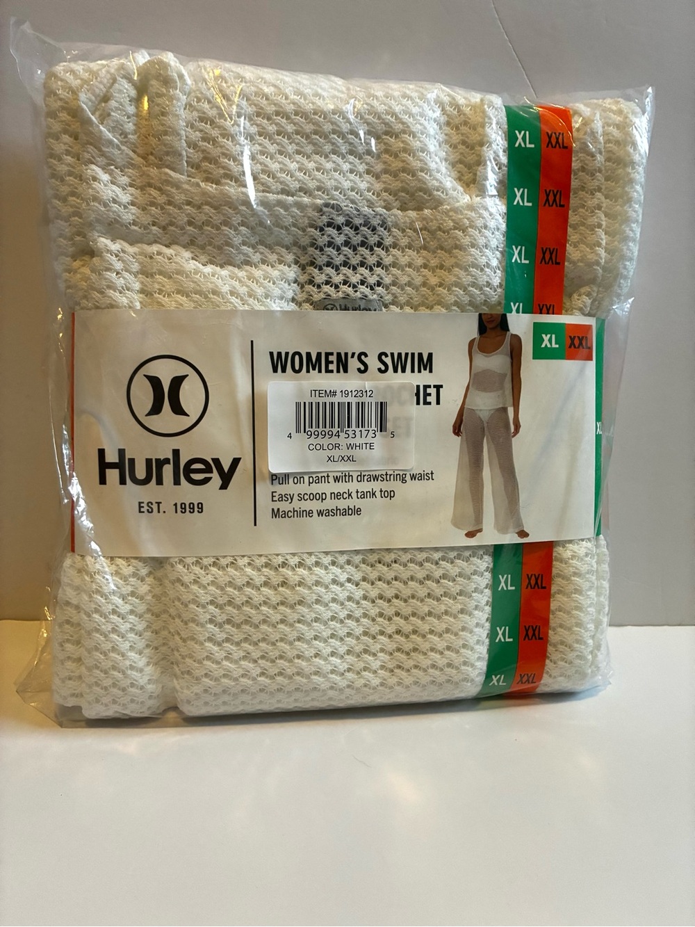 Hurley White Womenβs Mesh Swim Cover-Up Set